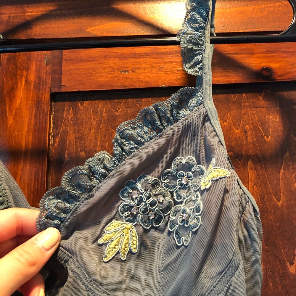 Embroidered/Lacey slip tank top